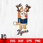 Detroit Tigers Bluey Chilli Christmas Deer Svg Eps Dxf Png File, Digital Download
