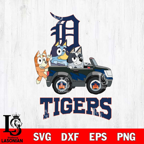 Detroit Tigers Bluey friends Svg Eps Dxf Png File, MLB svg, Digital Download, Instant Download