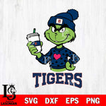 Detroit Tigers Boujee Grinch Heart Christmas Cut Files Cricut, Svg Dxf Eps Png file , Silhouette