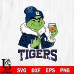 Detroit Tigers Boujee Grinch Leopard Christmas Cut Files Cricut, Svg Dxf Eps Png file , Silhouette