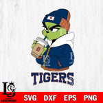 Detroit Tigers Grinch Bougie Christmas Cut Files Cricut, Svg Dxf Eps Png file , Silhouette