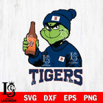 Detroit Tigers Grinch Drinking Beer Christmas Cut Files Cricut, Svg Dxf Eps Png file , Silhouette