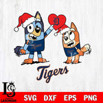 Detroit Tigers Love Bluey Christmas Svg Eps Dxf Png File, Digital Download