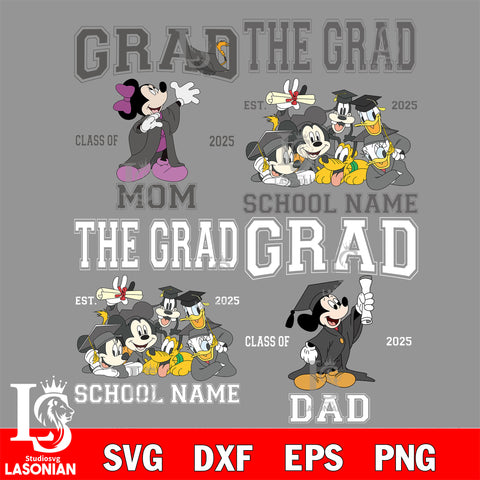 Disney Graduation 2025 bundle SVG DXF EPS PNG FILE, Graduation File Cut,Digital Download,Instant Download,Disney Svg Files