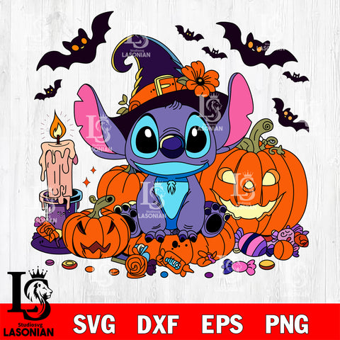 Disney Lilo And Stitch Cartoon Pumpkin 2025 SVG DXF EPS PNG FILE, Halloween File Cut, Digital Download,Instant Download, Silhouette, Cricut