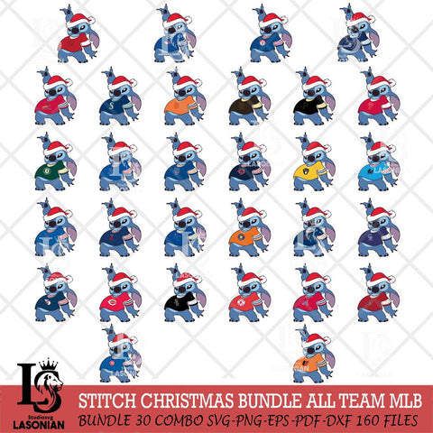 Disney Lilo & Stitch Christmas MLB ALL TEAM SVG DXF EPS PNG file, Cut file cricut, Instant Download