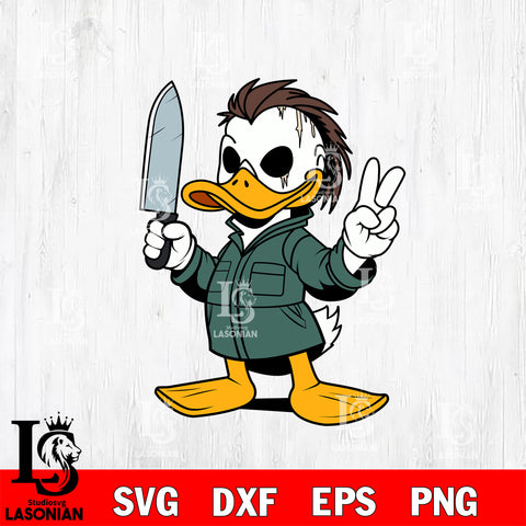 Donald Duck Michael Myers SVG DXF EPS PNG FILE, Halloween File Cut, Digital Download,Instant Download, Silhouette,Horror Cricut