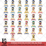 Donald Duck NHL Hockey Big Bundle SVG DXF EPS PNG FILE,NHL Bundle File Cut,Disney Digital Download,Instant Download, Silhouette