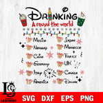 Drinking a round the world SVG DXF EPS PNG FILE,Christmas SVG, Disney Digital Download,Instant Download, Silhouette