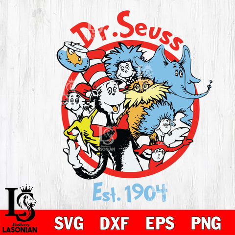 Dr seuss est 1904 svg eps dxf png file, Digital Download,Instant Download
