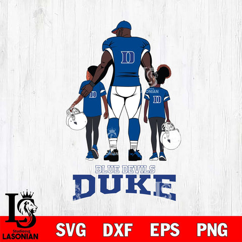 Duke Blue Devils 3 Father and son Rugby SVG DXF EPS PNG FILE,NCAA SVG, Father day Digital Download,Instant Download, Silhouette