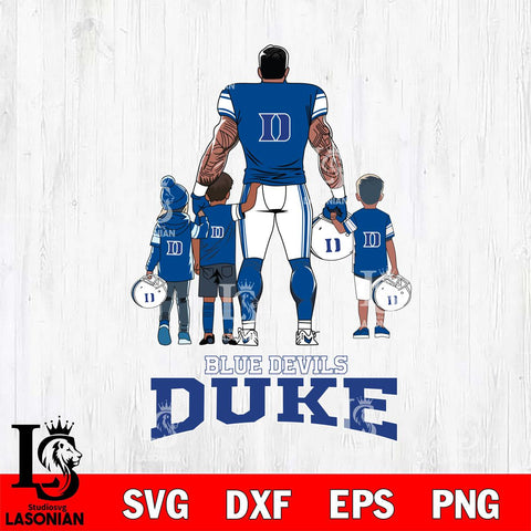 Duke Blue Devils 4 Father and son Rugby SVG DXF EPS PNG FILE,NCAA SVG, Father day Digital Download,Instant Download, Silhouette