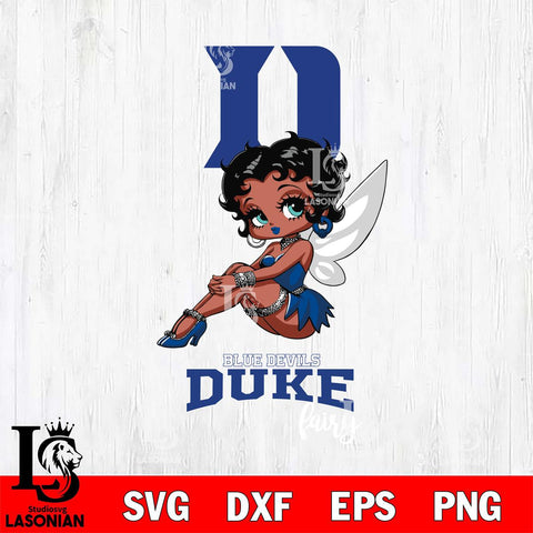 Duke Blue Devils Beauty Black Fairy Betty Boop, Svg Eps Dxf Png File, Digital Download