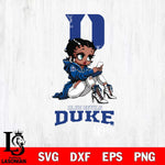 Duke Blue Devils Beauty Black Fan Girl Football, Svg Eps Dxf Png File, Digital Download