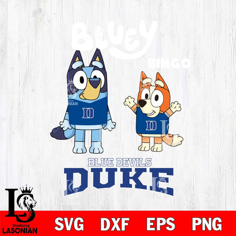 Duke Blue Devils Bluey & Bingo 4 Svg Eps Dxf Png File, NCAA svg, Digital Download, Instant Download