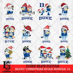 Duke Blue Devils Bluey Christmas NCAA Bundle 12 Cricut File Cut Files , Bluey Cricut , Christmas Svg , Bluey svg , Digital Download, dxf eps png pdf file