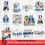 Duke Blue Devils Bluey Halloween NCAA 12 SVG Eps Dxf Png File, Bundle NCAA svg, Digital Download, Instant Download