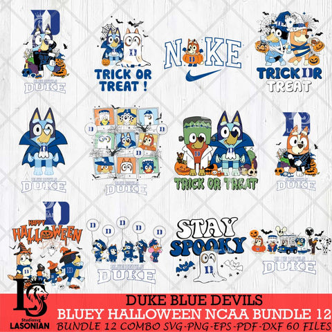 Duke Blue Devils Bluey Halloween NCAA 12 SVG Eps Dxf Png File, Bundle NCAA svg, Digital Download, Instant Download