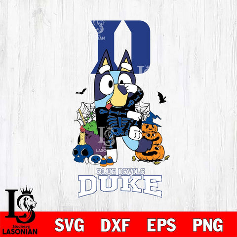 Duke Blue Devils Bluey Halloween NCAA 2 Svg Eps Dxf Png File, Digital Download, Instant Download
