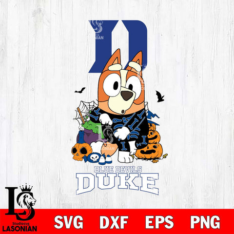 Duke Blue Devils Bluey Halloween NCAA Svg Eps Dxf Png File, Digital Download, Instant Download