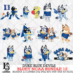 Duke Blue Devils Bluey NCAA Bundle 12 Svg Eps Dxf Png File, Digital Download, Instant Download