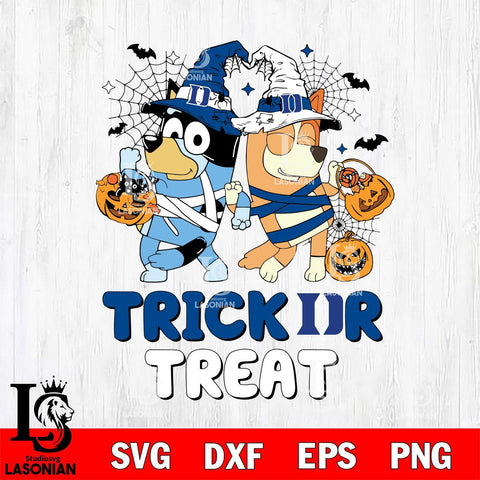 Duke Blue Devils Bluey Trick or Treat Halloween 2 Svg Eps Dxf Png File, Digital Download, Instant Download