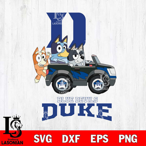 Duke Blue Devils Bluey friends car Svg Eps Dxf Png File, NCAA svg, Digital Download, Instant Download