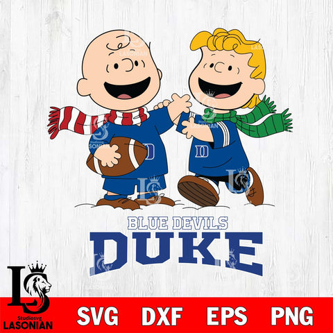 Duke Blue Devils Charlie Brown & Linus Football Cricut,Christmas SVG DXF EPS PNG FILE, NCAA Digital Download,Instant Download, Silhouette
