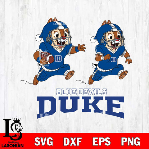 Duke Blue Devils Chip & Dale Football Cricut,Christmas SVG DXF EPS PNG FILE, NCAA Digital Download,Instant Download, Silhouette