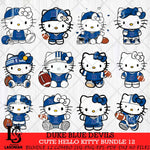 Duke Blue Devils Cute Hello Kitty Bundle 12 SVG Eps Dxf Png File, NCAA Bundle svg, Digital Download, Instant Download