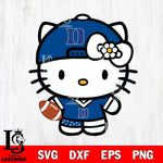 Duke Blue Devils Cute Hello Kitty Football 10 Svg Eps Dxf Png File, NCAA svg, Digital Download, Instant Download