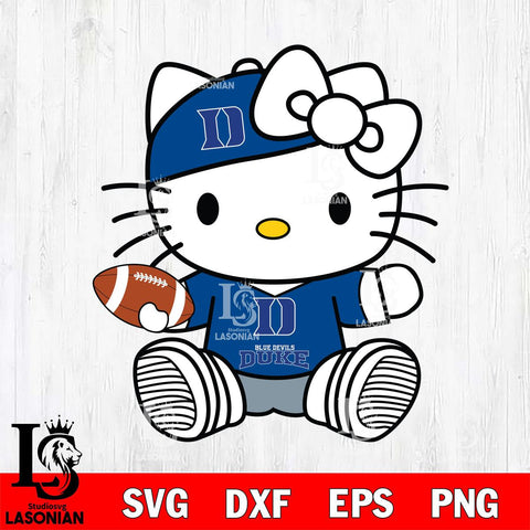 Duke Blue Devils Cute Hello Kitty Football 11 Svg Eps Dxf Png File, NCAA svg, Digital Download, Instant Download
