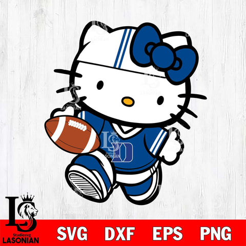 Duke Blue Devils Cute Hello Kitty Football 9 Svg Eps Dxf Png File, NCAA svg, Digital Download, Instant Download