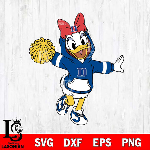 Duke Blue Devils Daisy Duck Cheerleader Christmas File Cut, NCAA SVG DXF EPS PNG FILE, Digital Download , Criucut , Silhouette
