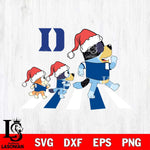 Duke Blue Devils Family Bluey Walking Christmas Svg Eps Dxf Png File, Digital Download, Instant Download