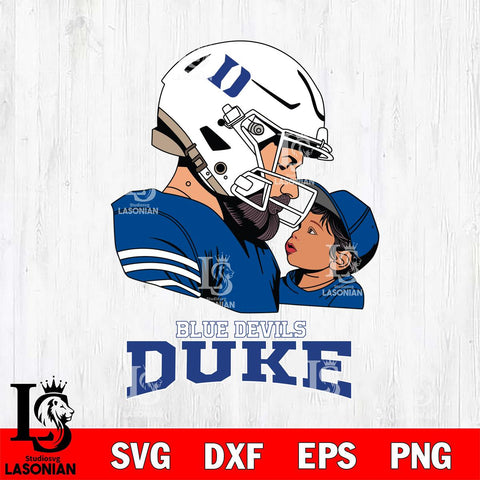 Duke Blue Devils Father And Child Rugby SVG DXF EPS PNG FILE,NCAA SVG, Father day Digital Download,Instant Download, Silhouette