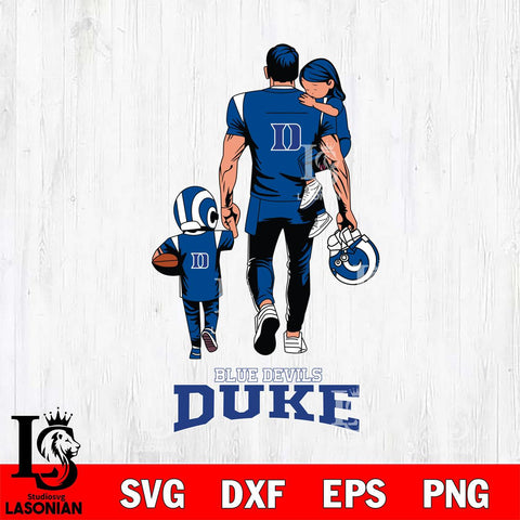 Duke Blue Devils Father And Son Football SVG DXF EPS PNG FILE,NCAA SVG, Father day Digital Download,Instant Download, Silhouette