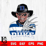 Duke Blue Devils Freddy Krueger Horror Halloween Svg Eps Dxf Png File, NCAA svg, Digital Download, Instant Download