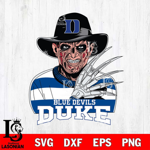 Duke Blue Devils Freddy Krueger Horror Halloween Svg Eps Dxf Png File, NCAA svg, Digital Download, Instant Download