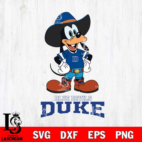 Duke Blue Devils Goofy Cowboy Sport SVG DXF EPS PNG FILE,NCAA svg ,Football Digital Download,Instant Download, Silhouette