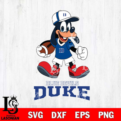 Duke Blue Devils Goofy Football Player SVG DXF EPS PNG FILE,NCAA svg ,Football Digital Download,Instant Download, Silhouette