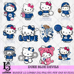 Duke Blue Devils Hello Kitty Bundle 12 SVG Svg Eps Dxf Png File, Digital Download, Instant Download