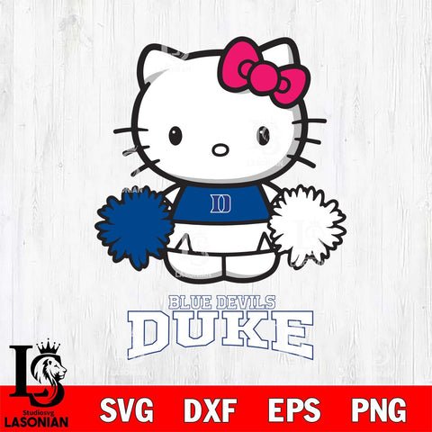 Duke Blue Devils Hello Kitty Cheerleader 2 Svg Eps Dxf Png File, Digital Download, Instant Download