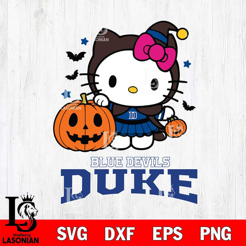 Duke Blue Devils Hello Kitty Horror 1 Svg Eps Dxf Png File, Digital Download