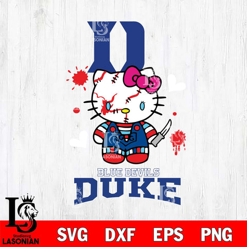 Duke Blue Devils Hello Kitty Horror 2 Svg Eps Dxf Png File, Digital Download