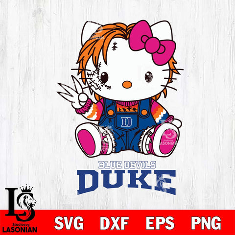 Duke Blue Devils Hello Kitty Horror Svg Eps Dxf Png File, Digital Download