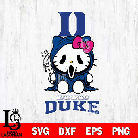 Duke Blue Devils Hello Kitty Horror 4 Svg Eps Dxf Png File, Digital Download