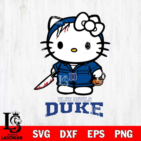 Duke Blue Devils Hello Kitty Horror 5 Svg Eps Dxf Png File, Digital Download
