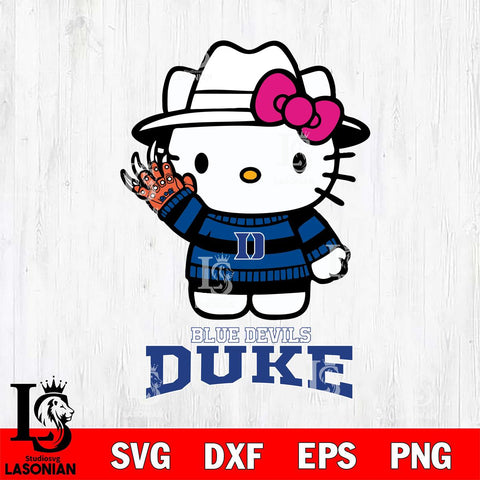 Duke Blue Devils Hello Kitty Horror 6 Svg Eps Dxf Png File, Digital Download
