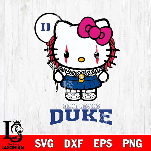 Duke Blue Devils Hello Kitty Horror 7 Svg Eps Dxf Png File, Digital Download